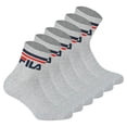 thumbnail image 1 of FILA Calcetines unisex, 6 Pares de Quarter - Calcetines cortos, Sport, Puño con Logo, uni Gris 39-42, 1 of 3