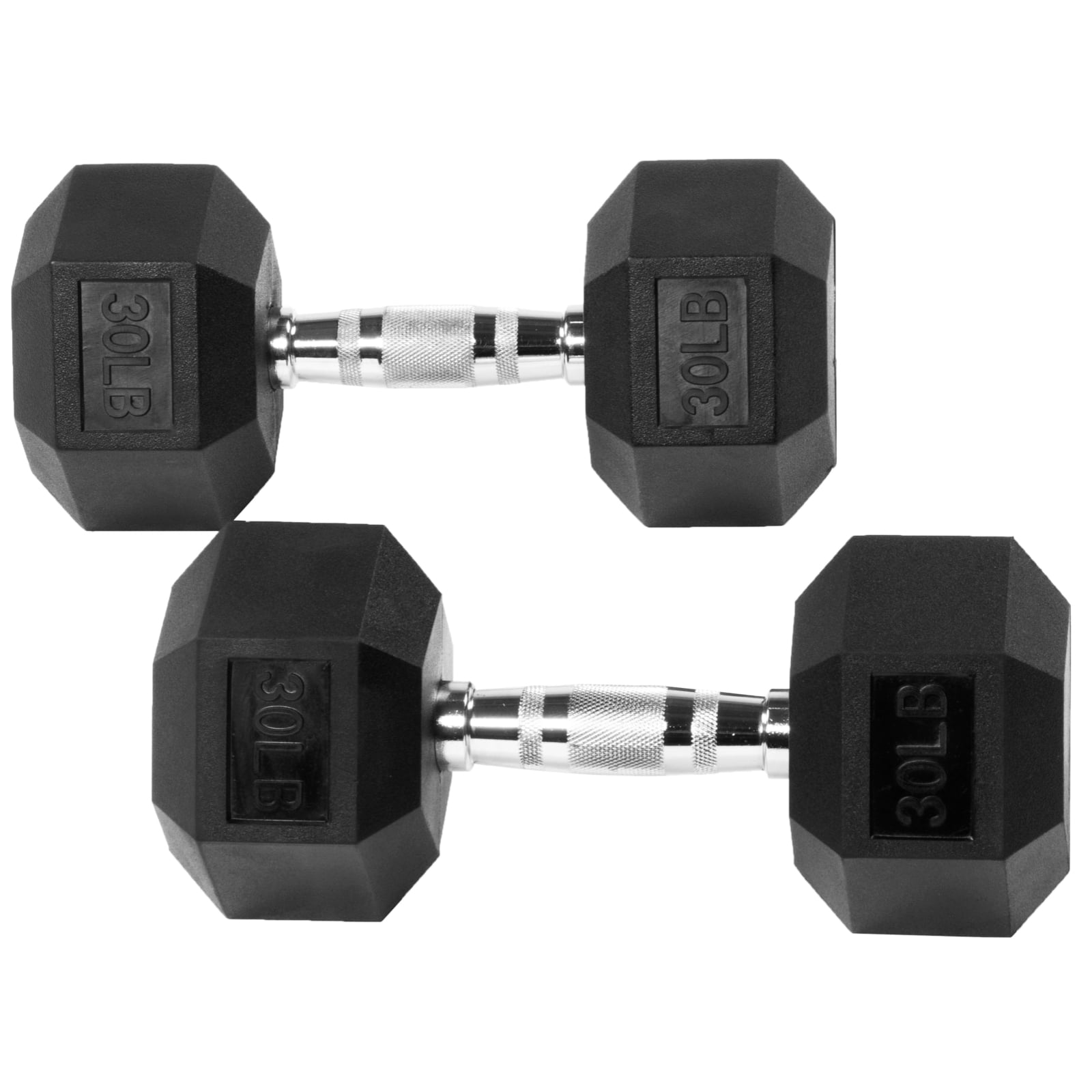 Gianna 2Pcs 30 lbs Hex Dumbbells with Rubber Coated, Hand Weights for Exercises and Fitness