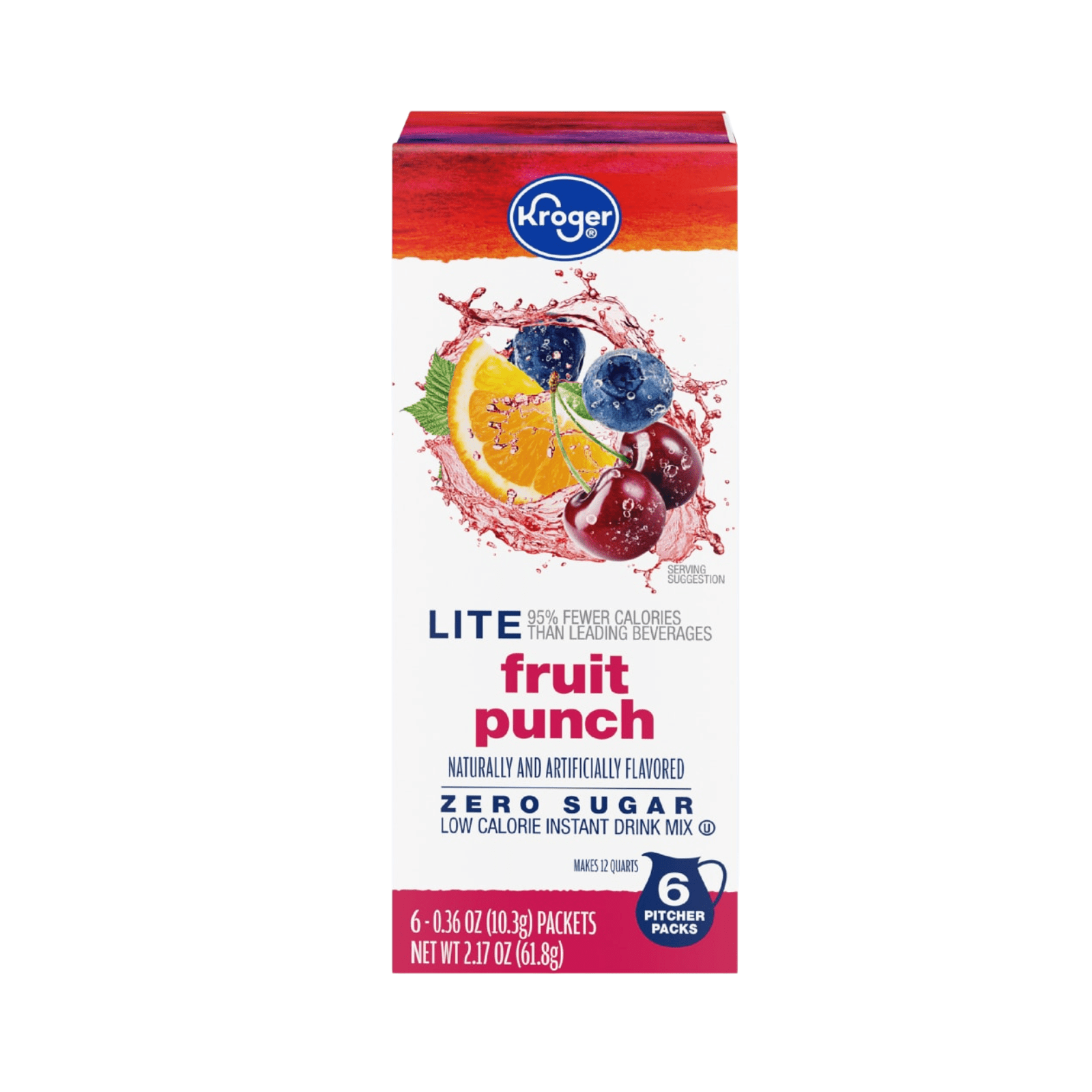 KG Lite Zero Sugar Fruit Punch Instant Drink Mix 2.17 oz , 3 Pack + Bonus