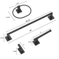 thumbnail image 4 of GlideRite Hardware GlideRite 4-Piece Bathroom Hardware Set - 9018-KIT-SQ Pack of 1 - Matte Black/Matte, 4 of 8