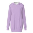 thumbnail image 4 of Ladies Casual Loose Long Sleeved Hooded Solid Color Dress, 4 of 4