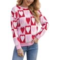 thumbnail image 2 of Jersey HQP Valentines Love Heart Graphic para mujer, rosa, 2 of 7