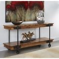 thumbnail image 4 of Coast To Coast Imports Kingston Sheesham Wood & Iron Metal Brown Console Table, 4 of 4