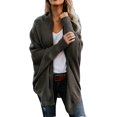 thumbnail image 2 of Women's Open Front Cardigan Loose Draped Batwing Sleeve Knit Sweater, 2 of 6
