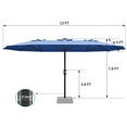 thumbnail image 5 of Petyee 13 ft Double-Sided Patio Umbrella,  No Base, Crank Lift, Steel Frame, Polyester Canopy,  Navy Blue, 5 of 10
