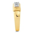 thumbnail image 3 of Wellingsale Men's Solid 14k Two 2 Tone White and Yellow Gold Polished CZ Cubic Zirconia Wedding Band - Size 12.5, 3 of 5