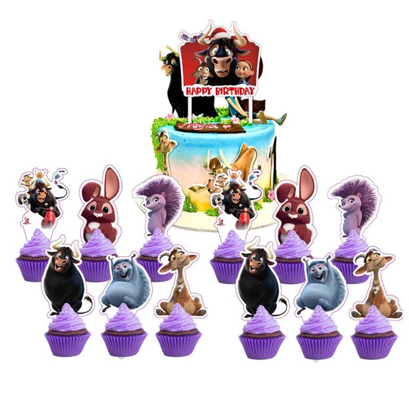 Ferdinand Cake Topper Cupcake Set Party Supplies Decoration Birthday Decor Kit