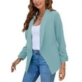 thumbnail image 5 of BUIgtTklOP Winter Coats Clearance,Women'S Suit Open Front Cardigan Fitted Jacket Casual Office Cropped Solid Blazers Coat Tops, 5 of 6