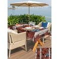 thumbnail image 5 of Outdoor Tablecloth with Umbrella Hole for Patio/Picnic/Party/Camping, Red Teal Botanical Waterproof Table Cloth Rectangle Table Cover Washable, Maple Leaf Vintage Wooden (60"x 120"), 5 of 8