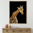 thumbnail image 2 of Designart 'Portrait of A Giraffe On Black Background II' Farmhouse Framed Canvas Wall Art Print, 2 of 5