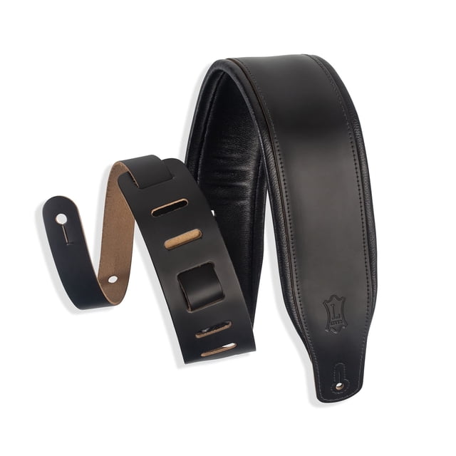 Correa para guitarra Levy's Leathers Amped Leather Series, color negro