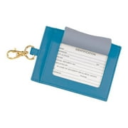 Royce The Big - Luggage tag - with window - hook - 5.98 in x 3.98 in - rectangular - ocean blue - top-grain cowhide nappa leather