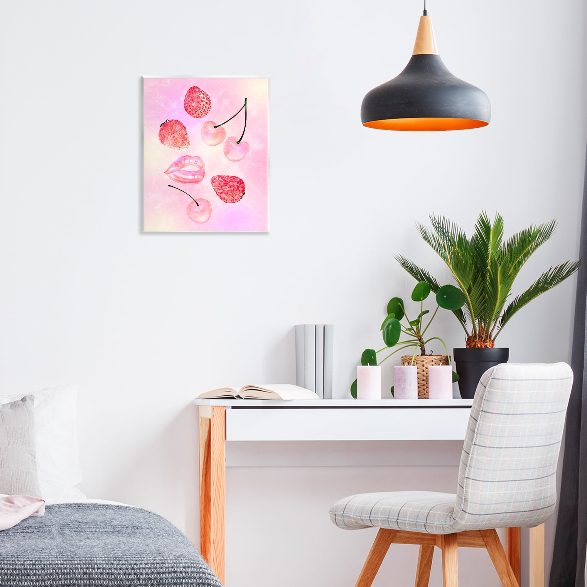 Pink Fruits and Kisses Wall Plaque Art, design by Ziwei Li