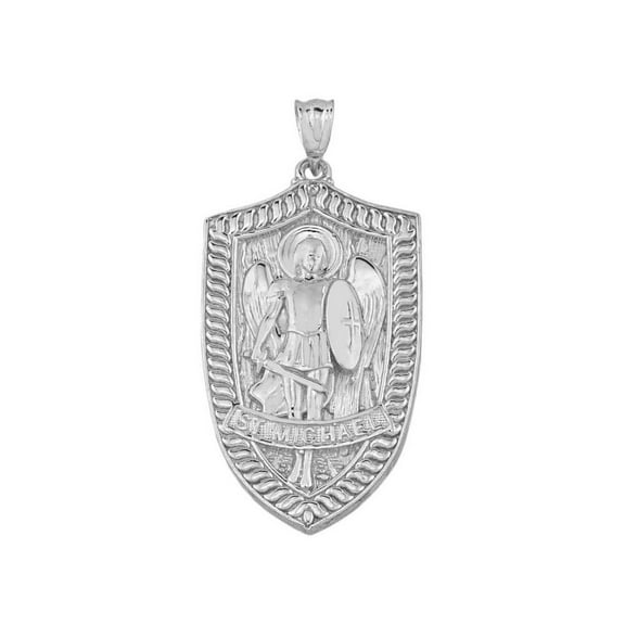 Sterling Silver Patron Saint Michael Archangel Shield Pendant
