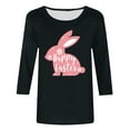 thumbnail image 4 of Daisyyozoid Chemise Joyeuses Pâques pour Femmes Mode Décontractée Imprimé de Noël Col Rond Blouse Imprimée Manches 3/4 Blouses, 4 of 4