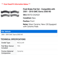 thumbnail image 2 of Front Brake Pad Set - Compatible with 2001 - 2010 GMC Sierra 2500 HD 2002 2003 2004 2005 2006 2007 2008 2009, 2 of 2