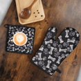 thumbnail image 5 of Paw Prints and Bones Kitchen Oven Mitt and Pot Holder Sets 2 Pcs for Baking, Cooking and Grilling, Heat Resistant Up To 392 °F, 5 of 7