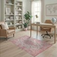 thumbnail image 2 of ODIKA Pink Throw Vintage Scrolling Petal Border Decorative Variegated Non-Slip Chair-Friendly for Home Office, Gaming Room, Under Desk, 2 of 7
