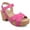 Hot Pink, variant on Womens Valentina Ankle Strap Platform Dress Sandals