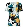 thumbnail image 3 of USSUMA Summer Tops for Women Trendy V Neck Short Sleeve Dressy Shirts Blouses Buttons Cute Graphic Women's Tops Summer 2022 Hawaiian Tropical Print Casual Tshirts Tunic Plus, 3 of 3