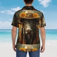 thumbnail image 4 of Balery Sunflower Cowboy Hat Cow Camisas hawaianas de manga corta para hombre, camisas playeras de corte holgado, camisas de vacaciones con botones,X-Large, 4 of 7