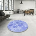 thumbnail image 3 of Ahgly Company Indoor Square Patterned Sky Blue Dress Blue Area Rugs, 3' Square, 3 of 6