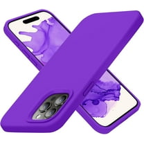 Designed for iPhone 15 Pro Case, Silicone Ultra Slim Shockproof Protective Phone Case with [Soft Anti-Scratch Microfiber Lining], 6.1 inch, Neon Purple