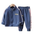 thumbnail image 2 of Esaierr Toddler Kids Boys Sports Sweatshirt Set Tracksuit Zip up Sweat Jacket Baby Clothes Long Sleeve Sweatsuit Jogger Pants Casual Spring Fall Outfits Set for 1-5Y, 2 of 8