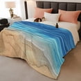 thumbnail image 3 of Coastal Christmas Fleece Throw Blanket for Couch, Xmas Tree Nautical Beach Shell Microfiber Flannel Blanket for All Season, Lightweight Soft Throw Blankets for Women, Girls, Adults, 50"x80", 3 of 9