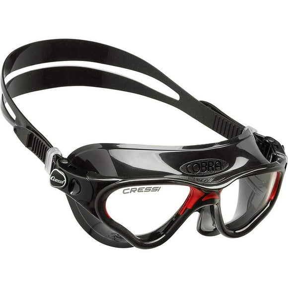 Cressi Cobra Black/Red Adjustable Safety Goggles with Shatterproof Lenses