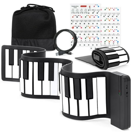 Best Choice Products Kids 49-Key Portable Bluetooth Flexible Roll-Up Piano Keyboard Musical Toy w/ Note Labels - (The Best Synthesizer Keyboard)