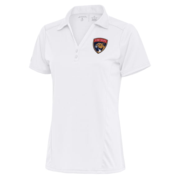 Women's Antigua White Florida Panthers Team Logo Tribute Polo