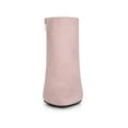 thumbnail image 6 of BLISSFUL STEP Women's Pointy Toe Side Zip Block Heels Ankle Boots Dust Pink 6, 6 of 7