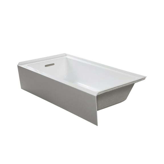 Transolid Uatln603020-L Unity 60" X 30" Three Wall Alcove Acrylic Soaking Tub - White