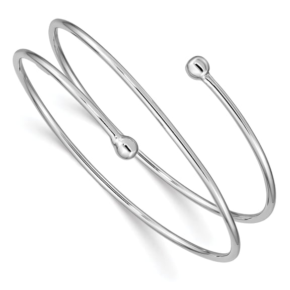 925 Sterling Silver Rhodium-plated Bangle Bracelet