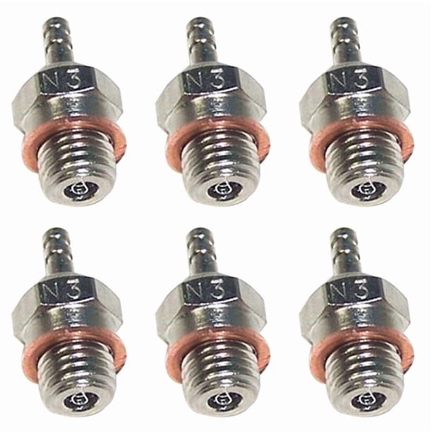 6X N3 Bujía de Precalentamiento En Caliente para 70117 1/10 1/8 RC Calesa Camión Piezas del Motor Nitro