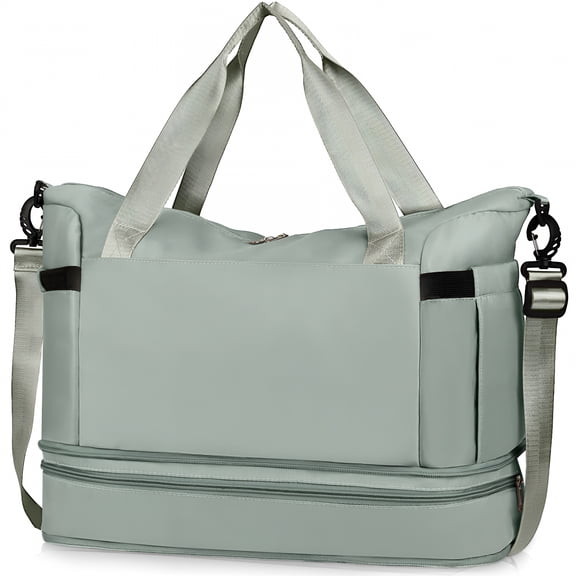 GASTROPOD 55L Duffle Bag with Shoes Compartment,Duffel Bags for Traveling,Gym Bag with Wet Dry Pocket for Women Men,Waterproof Weekender Bags Overnight Bag(Matcha Green)