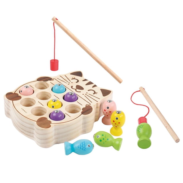 De Pesca De Con Peces De Gato Magnéticos Para Niñas De 3 O Más, Juguetes De Reconocimiento De Color Para Centro Salvador Juego de juguetes de pesca para niños