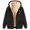 Black, variant on Womens HoodiesFleece Dandelion Print Thermal Zipper Pocket Hooded Long Sleeve Jacket Outdoor Wear Women's Sweatshirts L