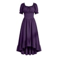 thumbnail image 2 of Renaissance Costume Women High Low Corset Dress Cottagecore Puff Sleeve Ruffles Fairy Dress, 2 of 9