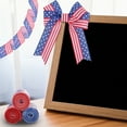 thumbnail image 4 of Hyknon 5.47 Yard Patriotic Ribbon, Wired Edge Ribbon for 4th of July Celebration, Burlap Strip Star Truck Pattern Ribbon, Red White Blue American Flag Ribbon for Independence Day Memorial Day Craft, 4 of 6