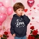 thumbnail image 4 of Sudadera con capucha y estampado de corazón de San Valentín, sudadera de manga larga para niños y niñas, chaqueta para niñas de talla mediana y grande., 4 of 7