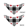 thumbnail image 3 of Easygdp Heart Black Buffalo Plaid Gingham Premium Dog Bandanas Triangle Scarf, Suitable for Small, Medium, and Large Dogs, Dog Pet Apparel.-Large, 3 of 5
