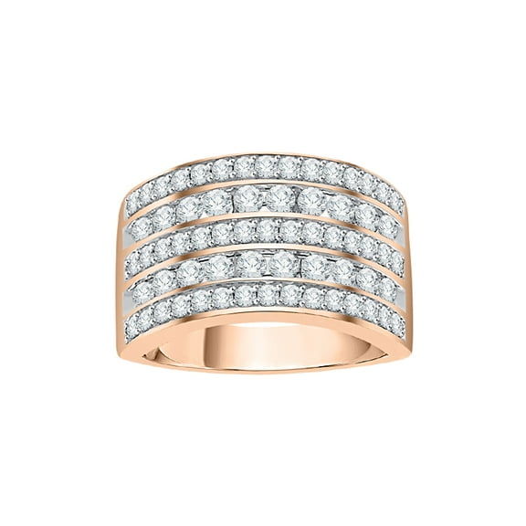 Diamond Anniversary Ring in 14K Rose Gold (1 1/4 cttw) (I-Color, SI3-I1 Clarity) (Size-5.5)
