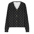 thumbnail image 6 of Aboser Womens Flannel Cardigan Sweaters Trendy Polka Dot Print Jackets Long Sleeve Button Down Outerwear Warm V Neck Fall Sweater Coat Open Front Casual Sweater Cardigans, 6 of 6