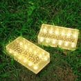 thumbnail image 4 of 8"X4" Solar Brick Lights, 2 Pack Outdoor Solar Lights, Pavers Lights,Solar Pathway Lights Outdoor Waterproof for Garden Courtyard Pathway, Ice Rock Cube Lights (Warm White), 4 of 6