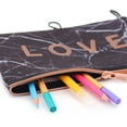 thumbnail image 2 of Pen+Gear 3 Loop EVA Black Marble Binder Pencil Pouch, 2 of 6