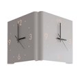 thumbnail image 1 of Square Wall Clock Folded Corner Wall Hanging Clock Chic Arc Silent Clock with Light for Living Room Home Decoration-A, 1 of 5