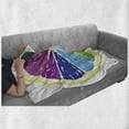 thumbnail image 6 of Lemon Soft Flannel Fleece Blanket, Cross-Sectional View of Partioned Citrus with Transitioned Rainbow Colors Slice Frame, Cozy Plush for Indoor and Outdoor Use, 60" x 80", Multicolor, by Ambesonne, 6 of 6