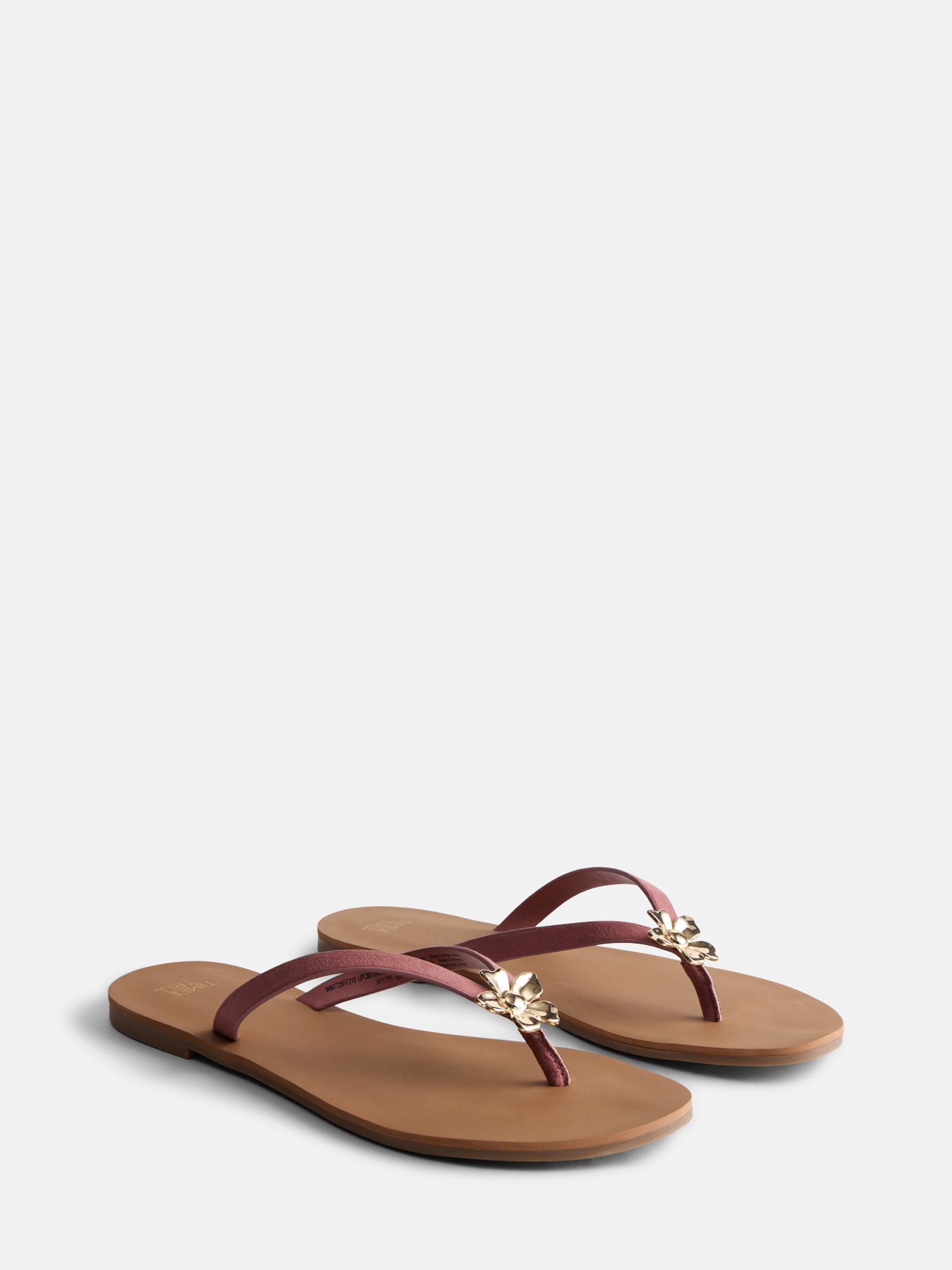 Time and Tru Women's Ornament Thong Sandals